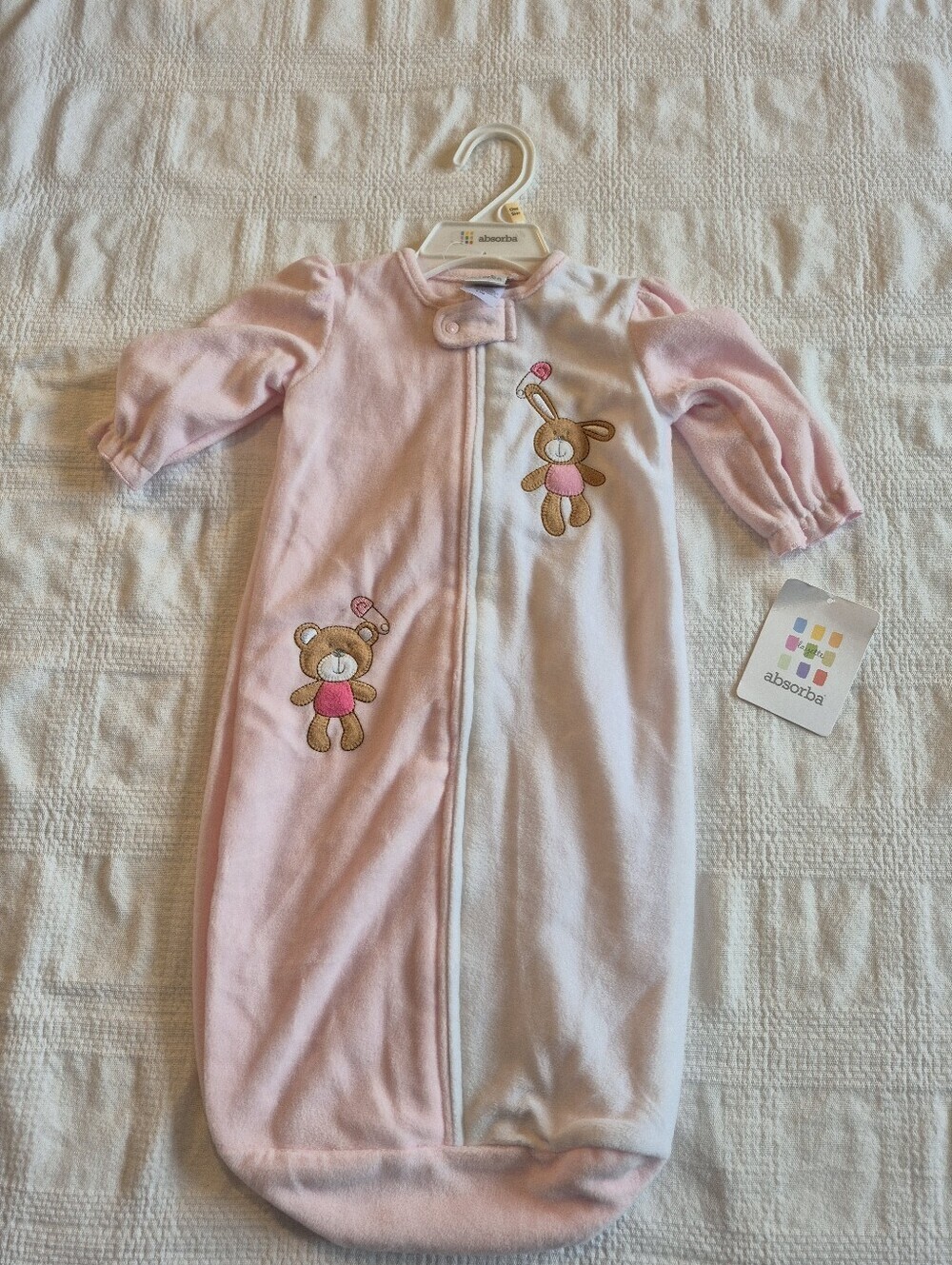 Absorba girls 0-9 months light fleece sleep sack NWT